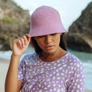 FLORETTE Crochet Bucket Hat, in Lilac Purple
