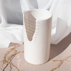 Ava White Cylinder Vase